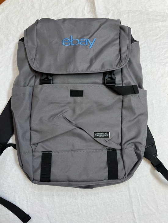 American Tourister Handbags - American Tourister EMBARK Computer Backpack "Ebay" Monogram NWT 18" Gray